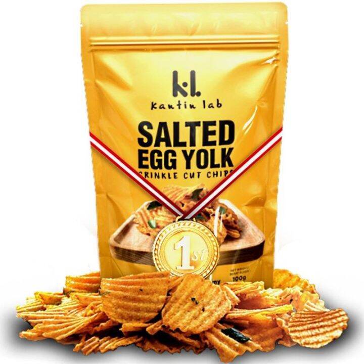 [READY STOCK] Kantin Lab Salted Egg Yolk/Nasi Lemak Chips 100g Lazada