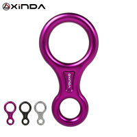 XINDA Rock Climbing Carabine 8รูปร่าง Rigging Descender อลูมิเนียมรูป Belay อุปกรณ์ Abseiling 35KN แปดแหวน Downhill อุปกรณ์