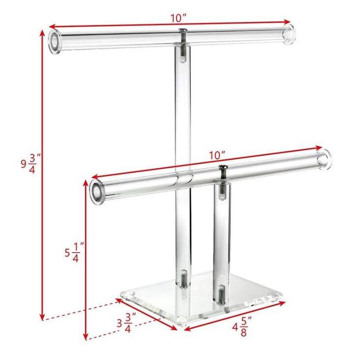ที่วางจัดแสงสร้อยข้อมือวงกลมอะครีลิกใส2ชั้น-t-bar-เครื่องประดับที่วางจัดแสงสร้อยข้อมือจัดแสดงแท่นจับจอแสดงผล