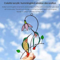 Sunchine Ummingbird กระจกสี-Hummingbird ของขวัญสำหรับสตรี Suncatcher สำหรับหน้าต่าง-วันแม่วันคริสต์มาสหรือของขวัญวันเกิด-กระจกสีหน้าต่างแขวนบ้านหรือของตกแต่งห้องครัว