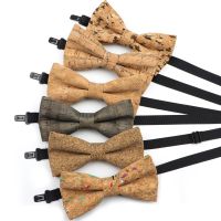 Fashion New Cork Wood Kids Bow Ties Novelty Handmade Fancy Bowtie Adjustable Butterfly Party School Children Gift Accessories Boys Clothing