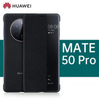 ของแท้สำหรับ Huawei Mate 50 Pro เคสหนังกันกระแทกป้องกันทุกส่วนของเครื่องเคสโทรศัพท์มือถือพับได้มองเห็น Mate50หน้าจอได้แบบอัจฉริยะ50E