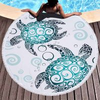 Water Blue Animals Turtle Round Beach Towel For s Microfiber Bath Towel Pool Beach Yoga Mat Serviette De Plage Toalla Playa