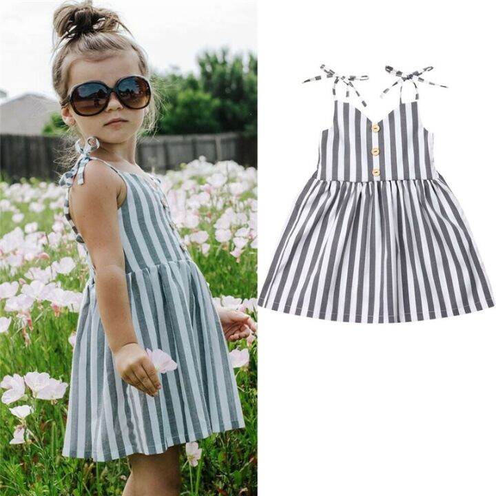 jeansame-dress-1-6y-ฤดูร้อนสาวลำลองลายแขนกุดชุดลายน่ารักเด็กพรรคสำหรับสาวเจ้าหญิงชุดท็อปส์เสื้อผ้า