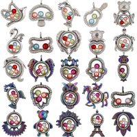 【YF】卐  Mixed Floating Memory Locket Pendant fit 8mm Beads Photo Charms with Chain Necklace or no