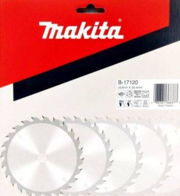 Makita accessories saw blade for wood size 203 MM* 25.4 MM *2.0 MM *40 T part no. B-17120 ใบเลื่อยวงเดือน ตัดไม้. ขนาด 8 นิ้ว รู 25.4 มิล หนา 2.0 มิล จำนวนฟัน 40 ฟัน ยี่ห้อ มากีต้า