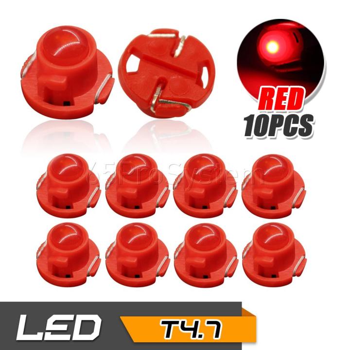 65Infinite (แพ๊ค 10 COB LED T4.7 สีแดง) 10 x T4.7 1SMD LED มาตรวัดความเร็ว ไฟเรือนไมล์ ไฟปุ่มกด ไฟสวิทช์ Speedometer Instrument Gauge Cluster Dash Light Bulbs สี แดง (Red)