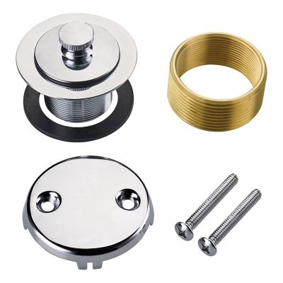1 Set Tub Drain Conversion Kit Assembly Lift and Turn Twist Tub Drain Trim with Overflow Faceplate