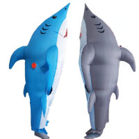 Blue Shark Inflatable เครื่องแต่งกายผู้ใหญ่อะนิเมะ Love Live คอสเพลย์ฮาโลวีนเครื่องแต่งกาย Seafish สีเทา Shark Mascot แฟนซี Party