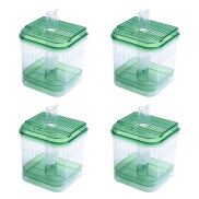 4X Plastic Square Fish Tank Aquarium Filter Bottom Box Transparent Green