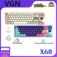 ปะเก็น X68 VGN คีย์บอร์ดเล่นเกมคีย์บอร์ดแบบกลไกไร้สายแบบ65% RGB Hot Swap พร้อมหน้าจอแสดงผล