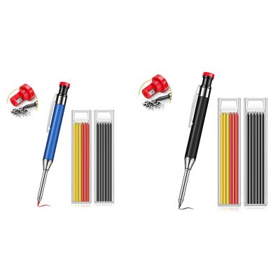 Mechanical Carpenter Pencils Construction Pencils Heavy Duty with Built-In Sharpener for Woodworking Marking Tool