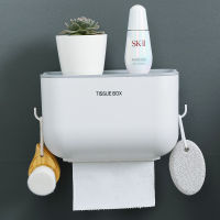 Wall Mount Toilet Paper Holder Shelf Roll Paper Tube Storage Tissue Box for kitchen Bathroom Wc Accessories Shower Cap Hook