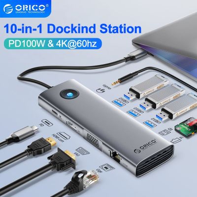 ฮับยูเอสบีโอริโก C ไป4K60Hz อะแดปเตอร์3.0 HDMI-USB ที่เข้ากันได้ RJ45ชาร์จ PD100W สำหรับ MacBook Air iPad Pro M1 M2 USB 3.0ฮับตัวแยก Feona