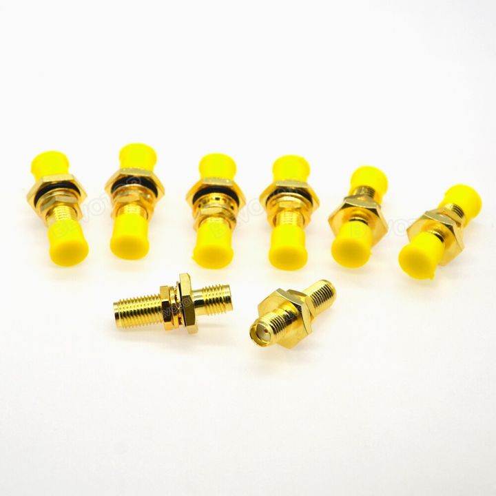 waterproof-sma-female-jack-to-sma-female-bulkhead-straight-adapter-for-raido-antenna-50-ohm-rf-connector-10pcs-lot-electrical-connectors