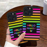 เคสโทรศัพท์ฝาหลังหนังลายทางภาษาอังกฤษสำหรับ iPhone 14/13/12/11 Pro Max 12 13 Mini 6 6S 7 8 Plus X XR XS Max เคสแฟชั่นที่สร้างสรรค์ฝาหลังนิ่มกันกระแทกพร้อมฝาครอบป้องกันกล้องเลนส์คลุมทั้งหมด