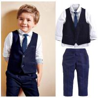 Kids Baby Boys Tuxedo Suit Shirt Waistcoat Tie Pants Formal Outfits Clothes oig