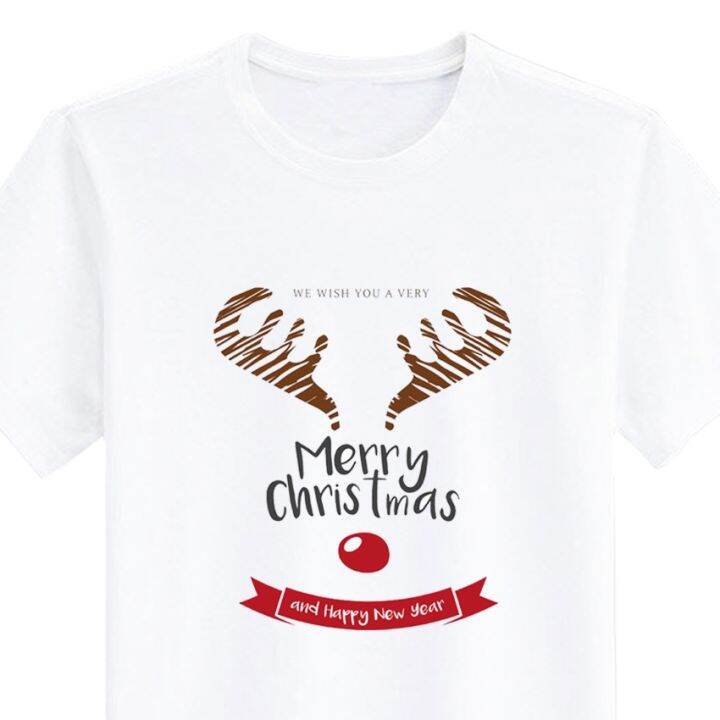 เสื้อยืด-สกรีน-merry-christmas-คริสมาสต์-เสื้อปีใหม่-สีขาว-เสื้อผ้าหนา-นุ่ม-ใส่สบาย-ได้ทั้งผู้ชาย-และผู้หญิง-no-0203