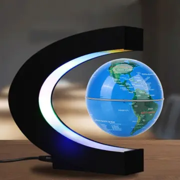 Floating Globe with Colored LED Lights C Shape Anti Gravity Magnetic  Levitation