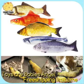 2 Pack Moving Cat Kick Fish Toys, Dog Toys Fish Moving Fish Cat Toys,  Twisting Fish Catnip Toys, Interactive