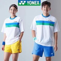 ♨✎♝Yonex ใหม่ฤดูใบไม้ผลิและฤดูร้อนชุดกีฬาแบดมินตันคู่เสื้อเสื้อยืดรูปแบดมินตันคู่6088แบดมินตันเสื้อผ้าแข่งกีฬา