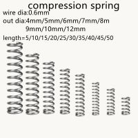 10-20pcs 0.6mm compression spring outer dia 0.4mm to 12mm Stainless Steel  Micro Small Compression spring Electrical Connectors