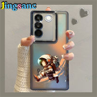 Jingsanc เคสฟิล์มเลนส์เคสสำหรับ VIVO V27 VIVO V27 Pro VIVO V27e TPU แบบนิ่มกันกระแทกกล้องอวกาศหรูหราฝาหลัง X2-1กรอบ