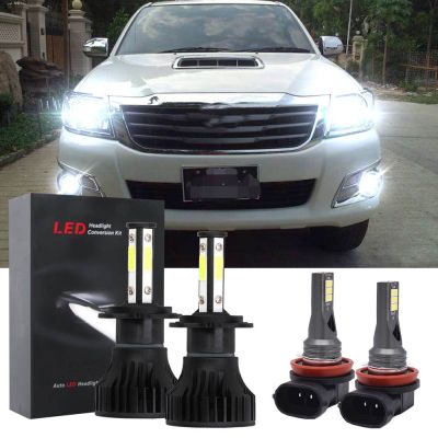 หลอดไฟหน้ารถยนต์ LED 6000K สีขาว สําหรับ Toyota HILUX vigo 2013-2015 4 ชิ้น รับประกัน 10 เดือน