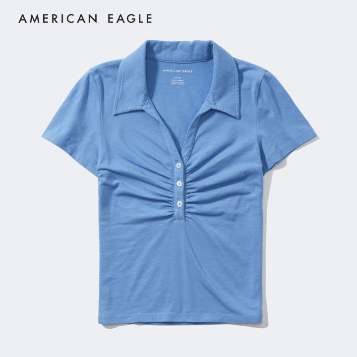 american-eagle-ruched-front-polo-t-shirt-เสื้อโปโล-ผู้หญิง-ewts-037-8605-400