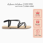Dép sandal nữ đẹp thời trang đi biển quai dây mảnh đế bệt cao cấp chính