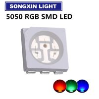 【▼Hot Sales▼】 Vzhengsha Plcc-6 Led 5050 Rgb Smd/Smt 100ชิ้นชิป3ชิ้นไฟส่องสว่างสุดๆคุณภาพสูง Led แบบ Smd