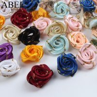 ►✵ 100pcs 18mm Mini rose flower small handmade satin ribbon rose head DIY wedding scrapbook occassion decoration sewing accessories