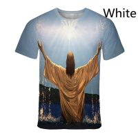 พระเจ้าข้ามแฟชั่น3D เสื้อยืดพระเยซูคริสเตียนเสื้อยืดผู้ชาย