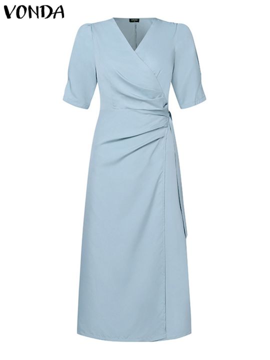 hot-2023-shirt-sundress-short-sleeve-v-neck-bandage-color-streetwear-robe