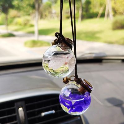 Car Perfume Pendant Hanging Bottle With Flower Essential Oils Perfume Bottle Car Air Freshener Diffuser Without Perfume