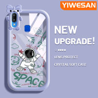 YIWESAN เคสสำหรับ VIVO Y91 Y91i เคส Y95ลายการ์ตูนน่ารักนักบินอวกาศเคสโทรศัพท์โปร่งใสกันกระแทกสีสันสดใสมอนสเตอร์น้อยน่ารักเลนส์กล้องถ่ายรูปป้องกันกรอบซิลิโคนอ่อนนุ่ม