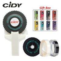 CIDY เครื่องพิมพ์ฉลากแบบทำมือพร้อมเทปเติมและล้อพลาสติกพีวีซีขนาด9มม. เทปฉลากสำหรับ Motex 12965 1880 J136เครื่องพิมพ์ลายนูน3D