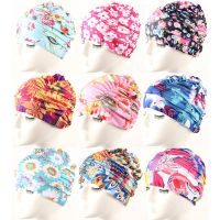 Print Swimming Cap Women Long Hair Swim Hat Outdoor Activities Swim Head Cap Summer Beach Swim Pool Hat For Adult Swim Caps