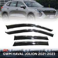 กันสาดประตู คิ้วกันสาด รุ่น ฮาวาล โจไลออน HAVAL JOLION ปี 2021 - 2023 สีดำ แต่งขอบโครเมี่ยม 4 ชิ้น