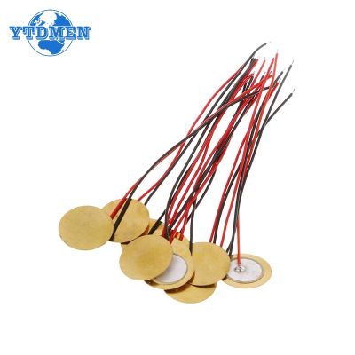 20PCS 15mm Piezoelectric Piezo Ceramic Wafer Plate Sounder Sensor With Wire Piezo buzzers For Arduino Loudspeaker