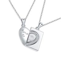 KOFSAC New 925 Sterling Silver Necklaces For Women M Simple Couple Love Heart Pendant Necklace Valentine 39;s Day Jewelry Gifts