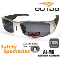 แว่นตา Safety Outdo กันลม กันแดด กันฝุ่น กรอบ Aluminium Magnesium น้ำหนักเบา AL115 จมูกปรับได้ ตัวเลือกเลนส์มี 2 แบบ PC lens หรือ Polarized lens ป้องกัน UV400