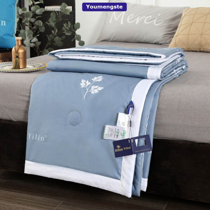 Washed Silk Comforters Cotton Jacquard Summer Quilts Soft Warm Light