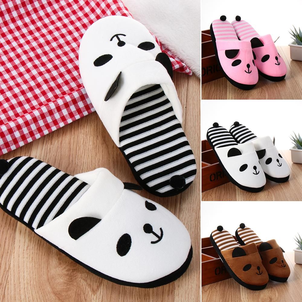 Xmas Gift Soft Stripe Indoor Slippers Winter Slippers Home Shoes Bedroom 