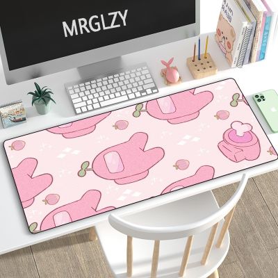 400X900MM แผ่นรองเมาส์สำหรับสาว ๆ อะนิเมะขนาดใหญ่ XXL น่ารัก Kawaii Pink Mouse Pad อุปกรณ์เสริมสำหรับเกมแล็ปท็อป