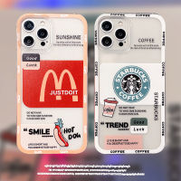 เคส iphone 15 plus iphone15 pro max แฟชั่นใหม่เคสยางนิ่มลายฮอตดอกกาแฟกันกระแทกโปร่งใสเคสโทรศัพท์ iphone15 pro max iphone 15 plus เคสสวยปก