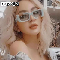 Women Sunglasses 2022 Trending Vintage Rectangle Notch Glasses Black Pink Lenses Fashion Luxury Designer Men Driving Eyeglasses
