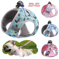 Adjustable Dog Harness Vest Walking Lead Leash Colorful Print Dogs Collar Polyester Harness For Small Medium Cat Chihuahua