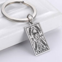 Skyrim Zodiac Key CHAIN ผู้หญิงผู้ชาย Taurus LEO Gemini li 12การกำหนดค่า re พวงกุญแจสแตนเลสวันเกิด Gift