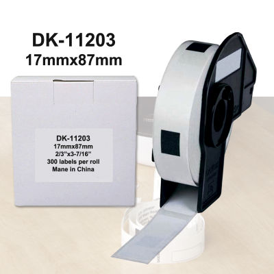 เทปพิมพ์อักษร ฉลาก แบบ Die-cut สำหรับ  DK-11203 DK11203 (ขนาด 17x87mm.) เทียบเท่า